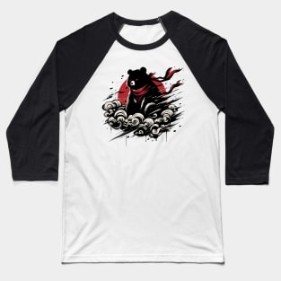 Cool Ninja Panda Bear Japanese Retro Vintage Style Baseball T-Shirt